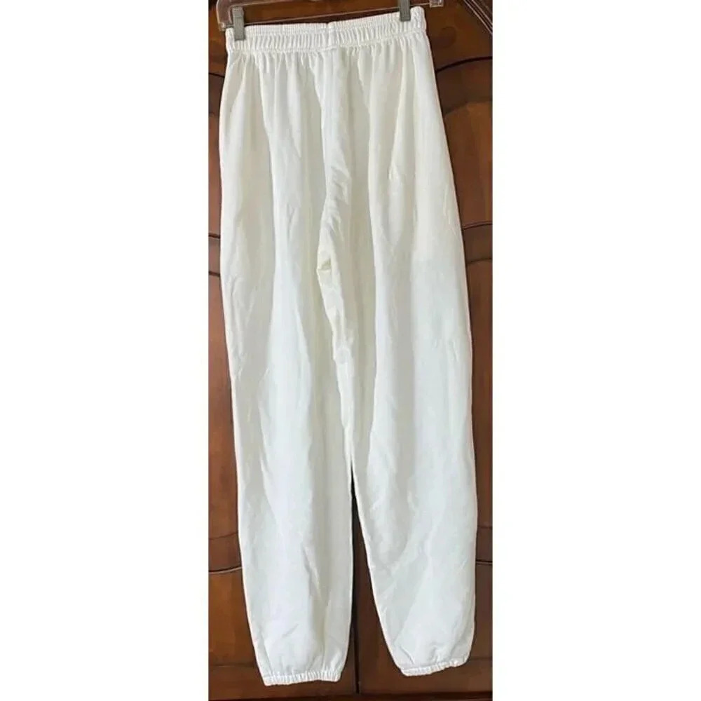 HeSaYep Women's White Velour Comfy Warm‎ Casual Pockets Lounge Pants Size S NWT